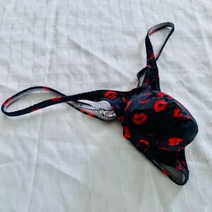 Black and Red lips Bikini